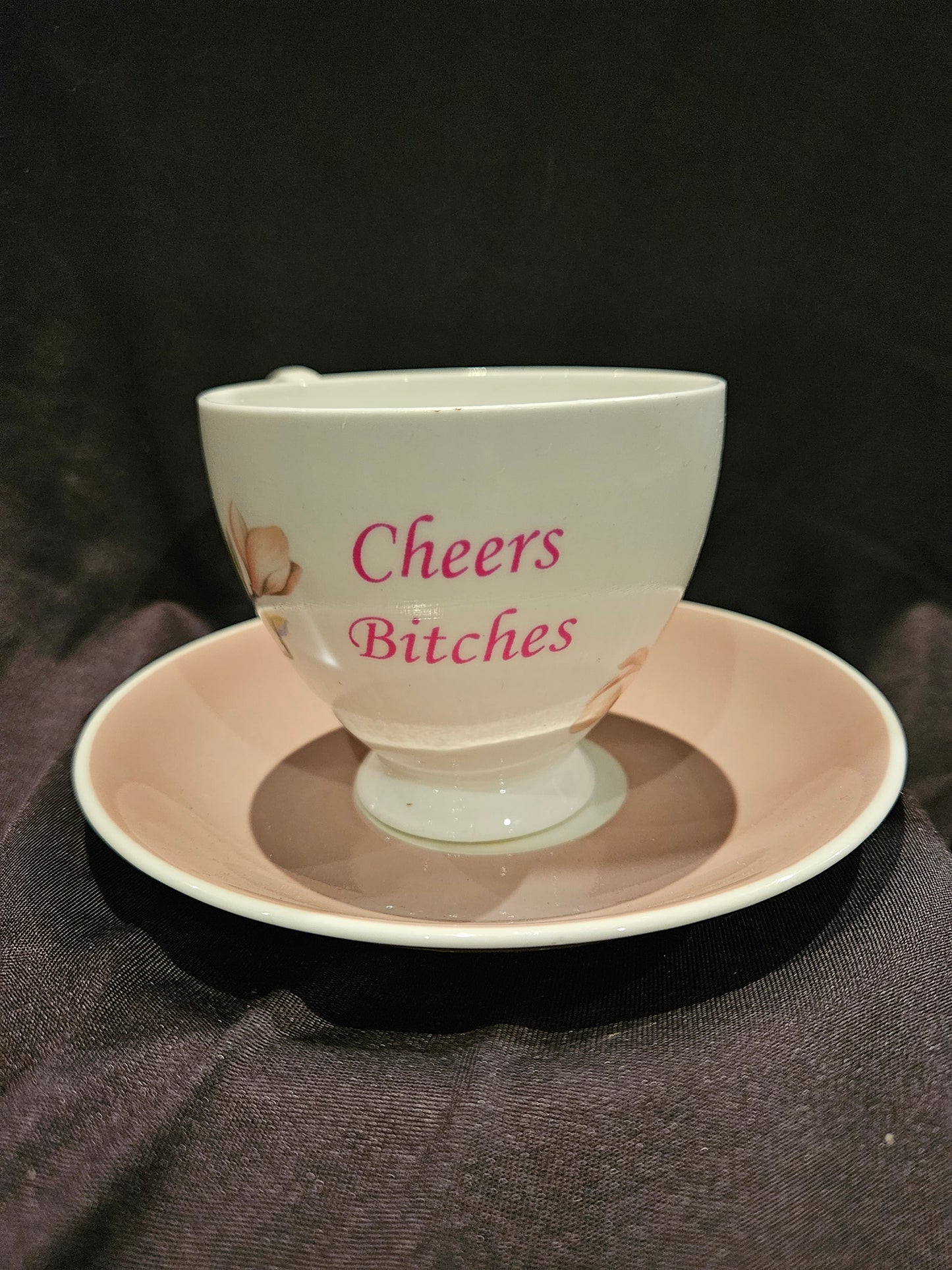 Cheers Bitches teacup and saucer