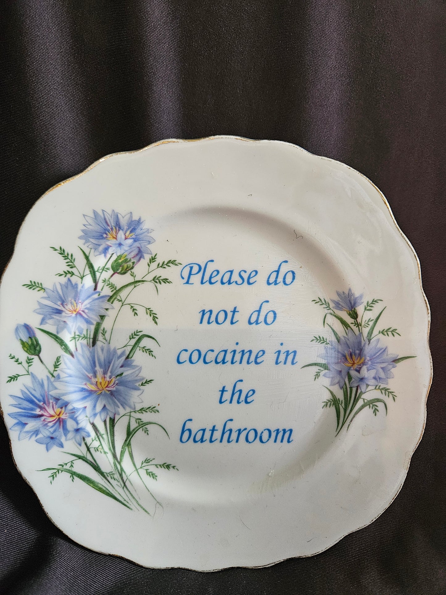 Please do not do cocaine in the bathroom Plate