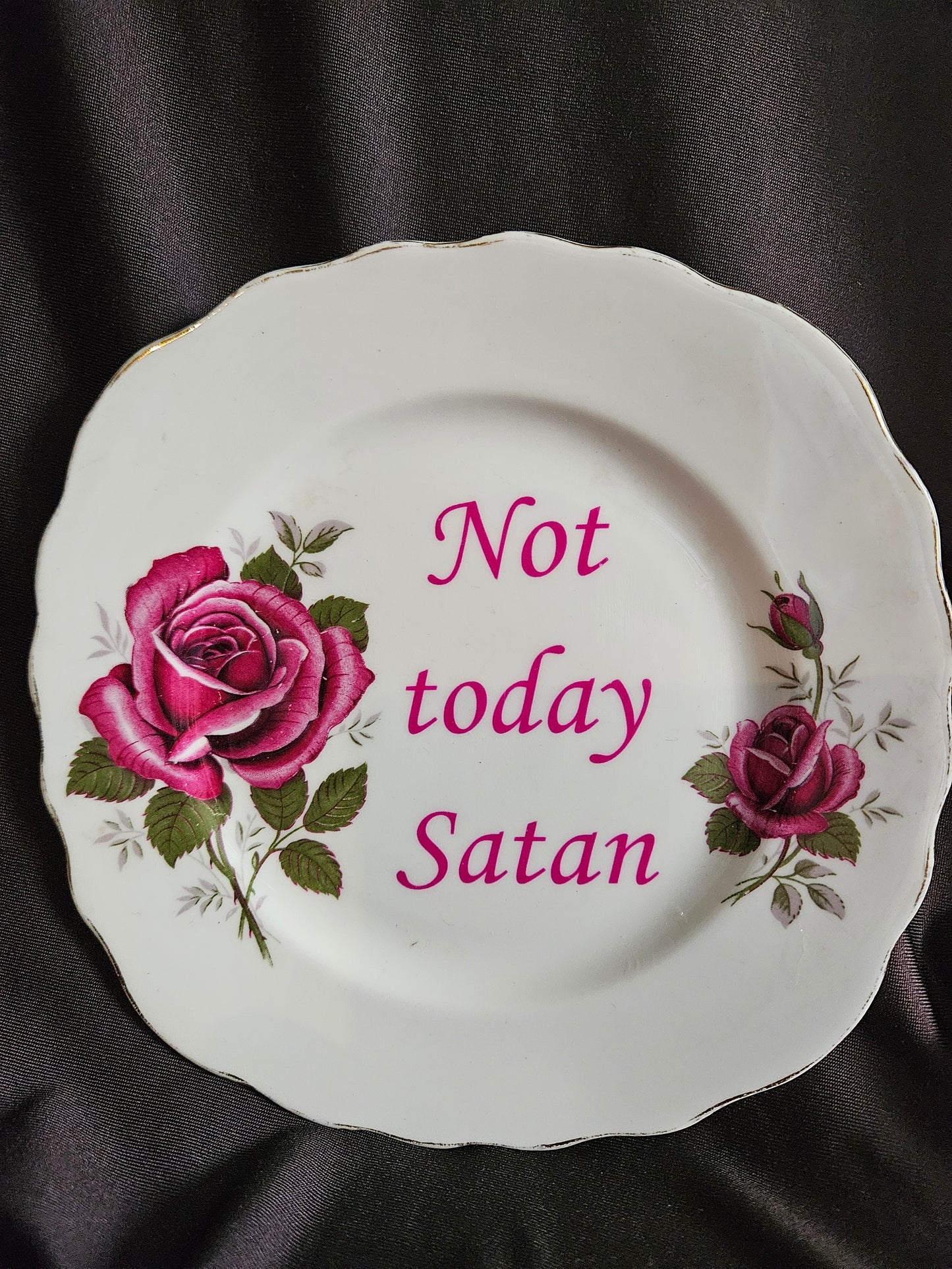 Not today Satan Plate