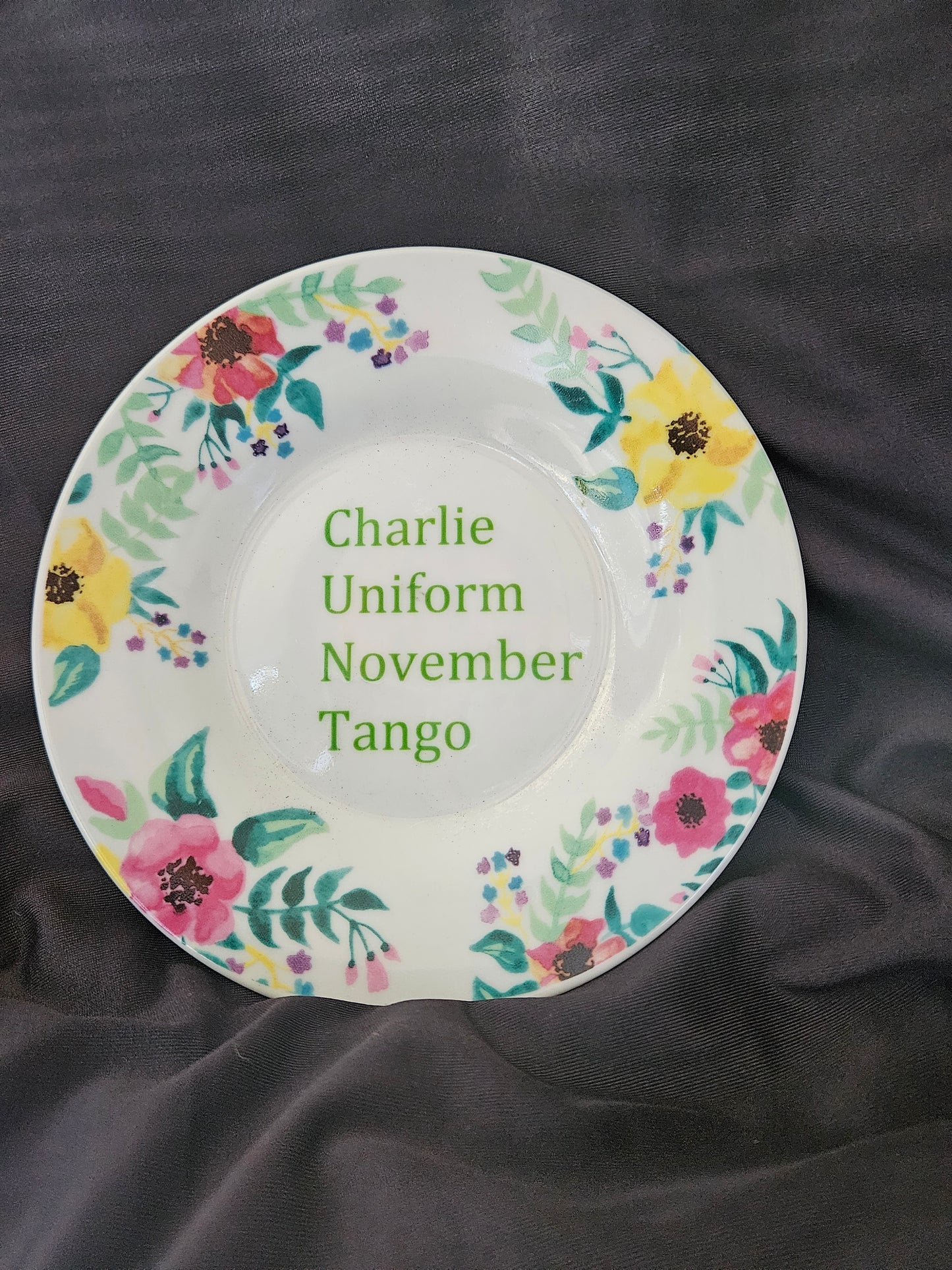 Charlie, Uniform, November, Tango Plate