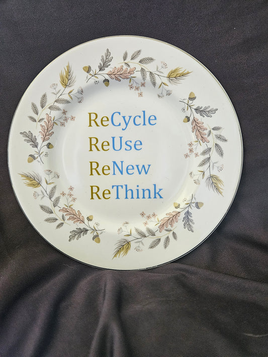 Recycle, Reuse, Renew, Rethink Plate