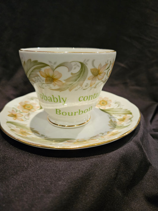 Probably contains Bourbon teacup and saucer
