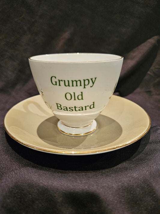 Grumpy Old Bastard teacup and saucer