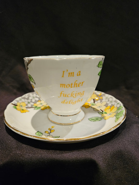 I'm a mother fucking delight teacup and saucer
