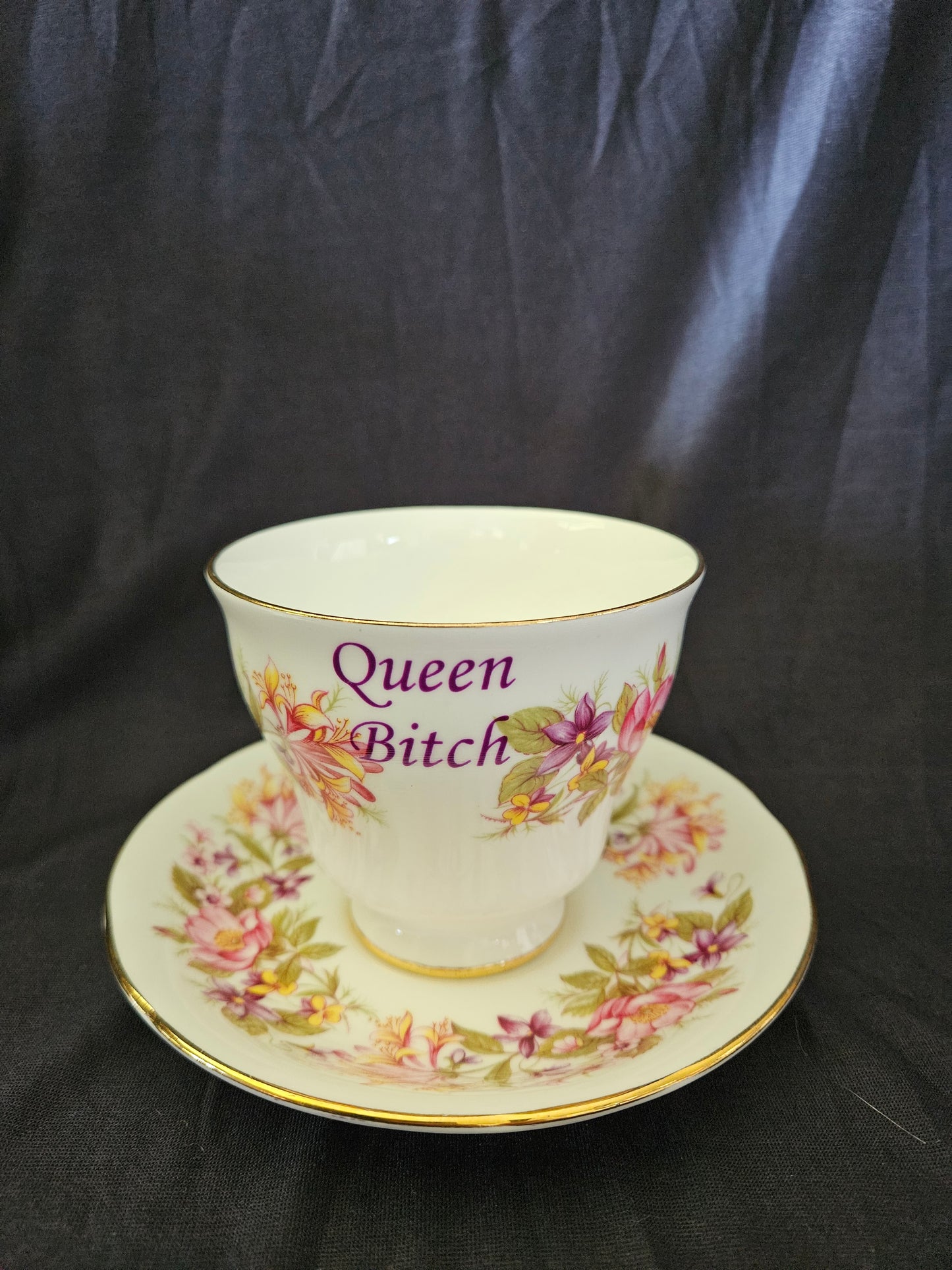 Queen Bitch teacup and saucer