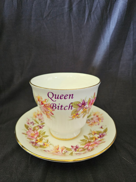 Queen Bitch teacup and saucer