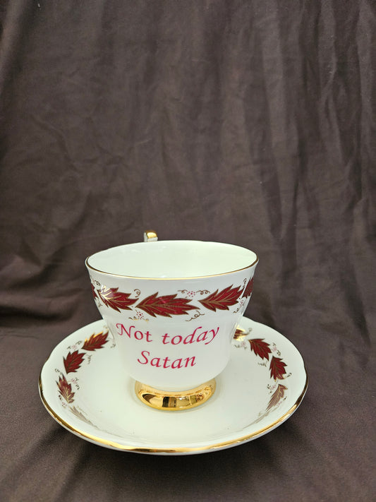 Not today Satan teacup and saucer