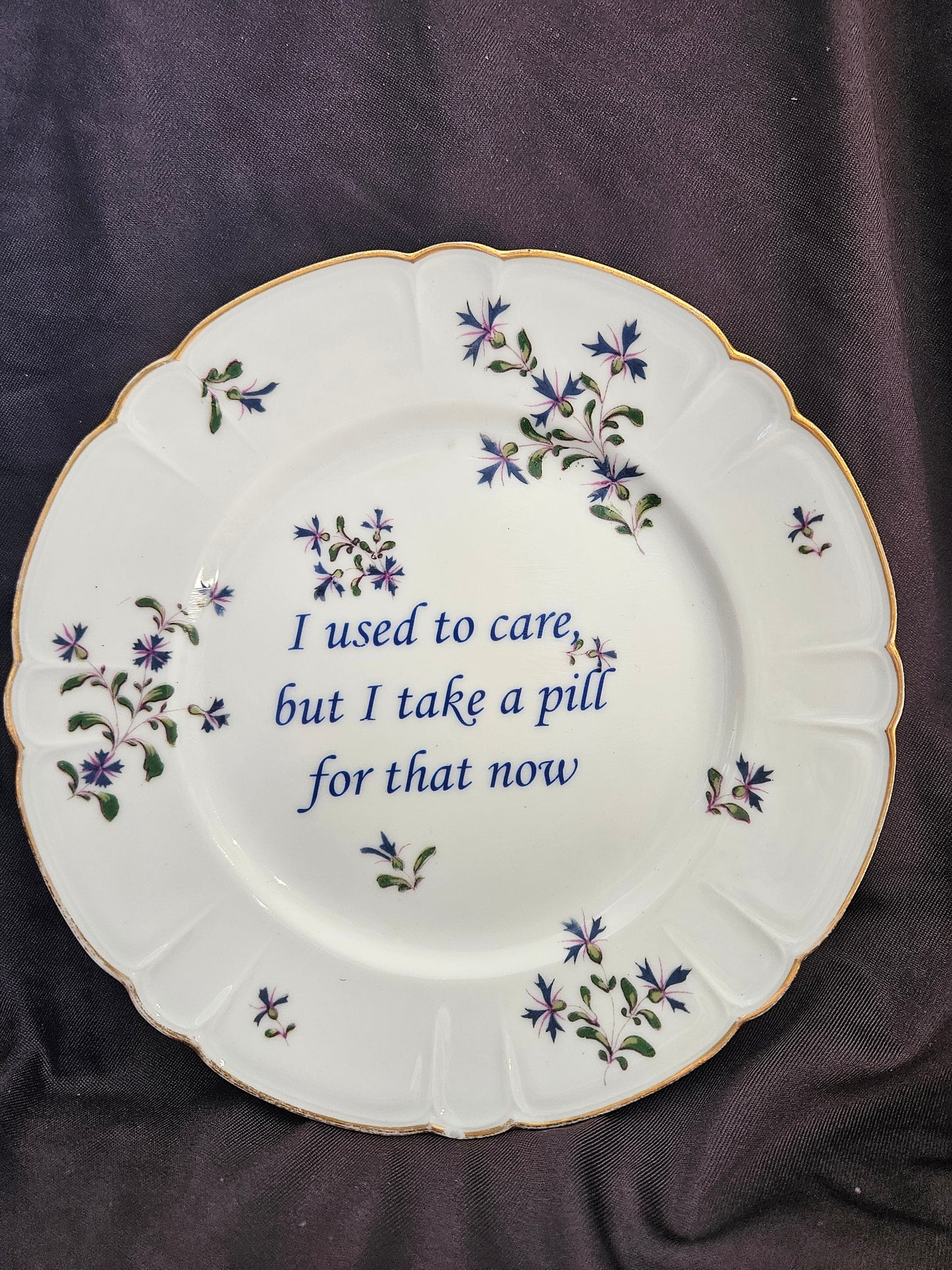 I used to care, but I take a pill for that now Plate
