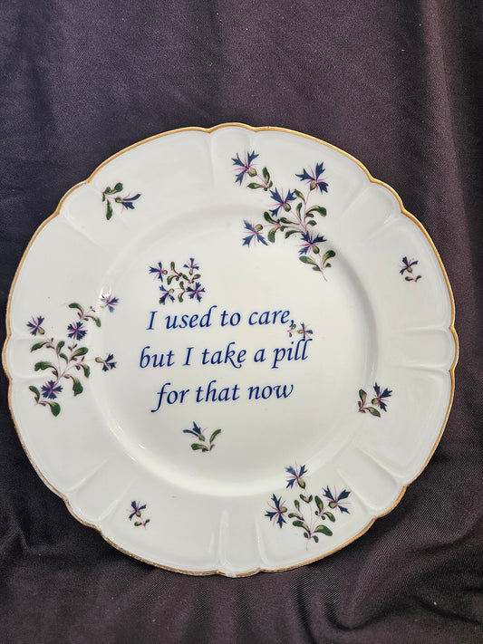 I used to care, but I take a pill for that now Plate