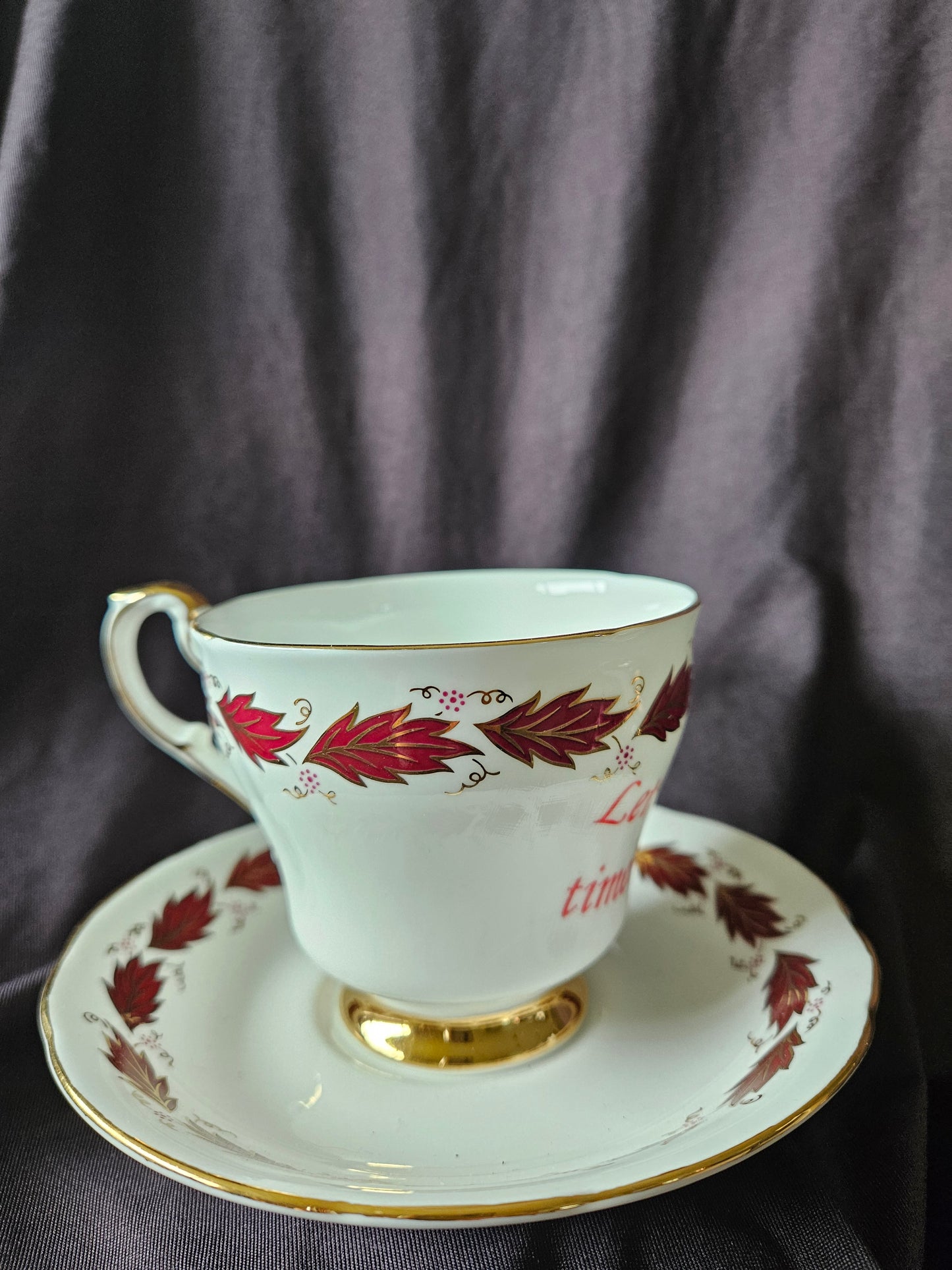 Let the good times be Gin teacup and saucer