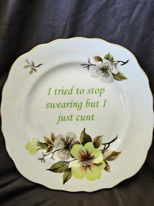I tried to stop swearing but I just cunt Plate