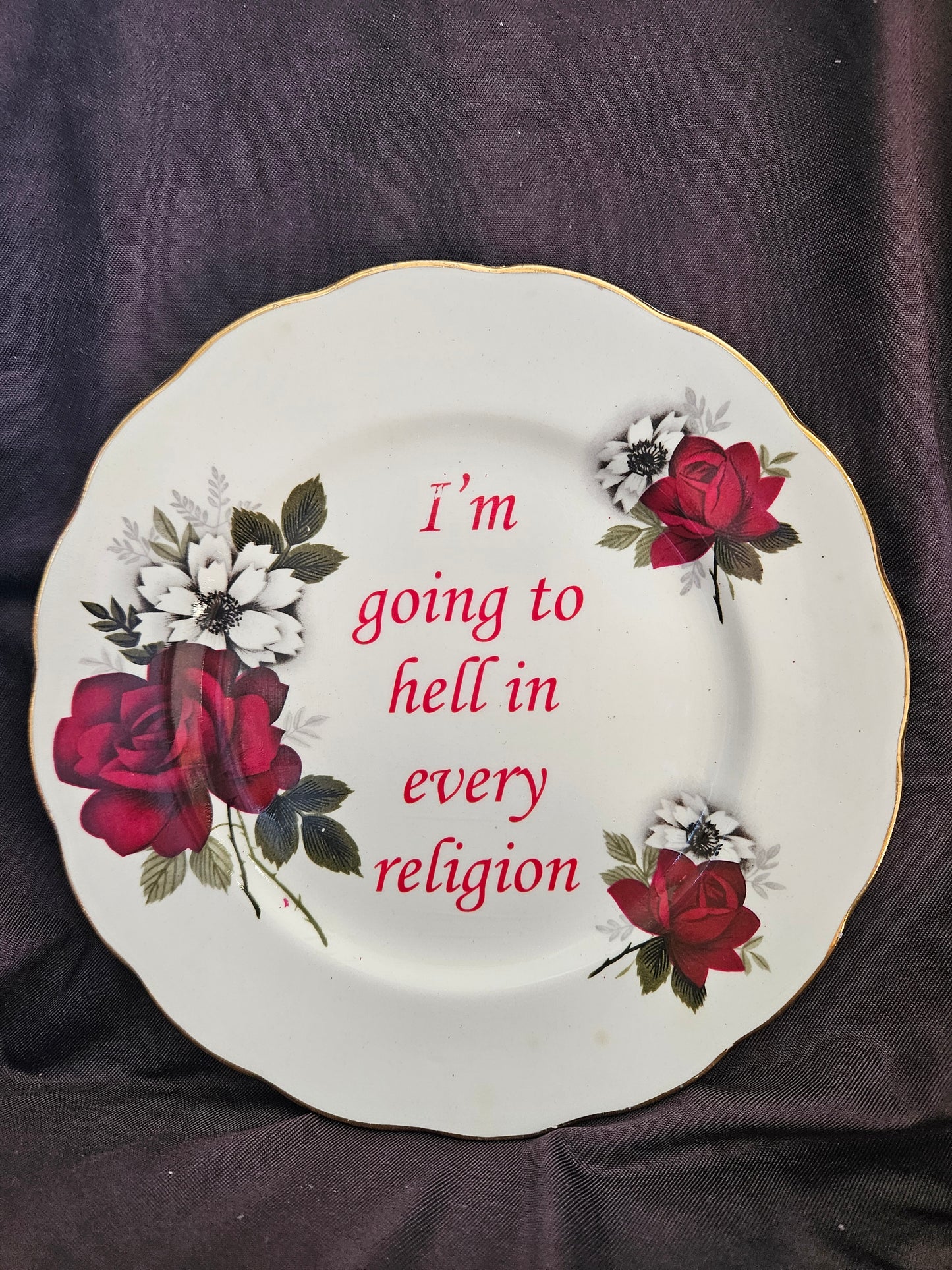 I'm going to hell in every religion Plate