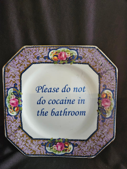 Please do not do cocaine  in the bathroom Plate